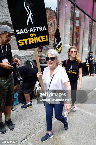 Bette Midler is seen at the SAG-AFTRA strike picket line on July 18, 2023 in New York City.