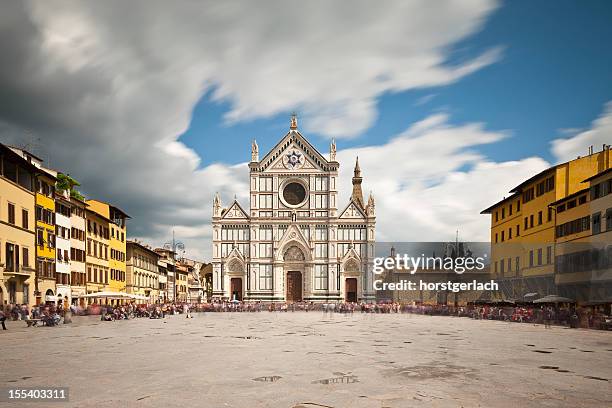 florence, church santa croce - basilica of santa croce florence stock pictures, royalty-free photos & images