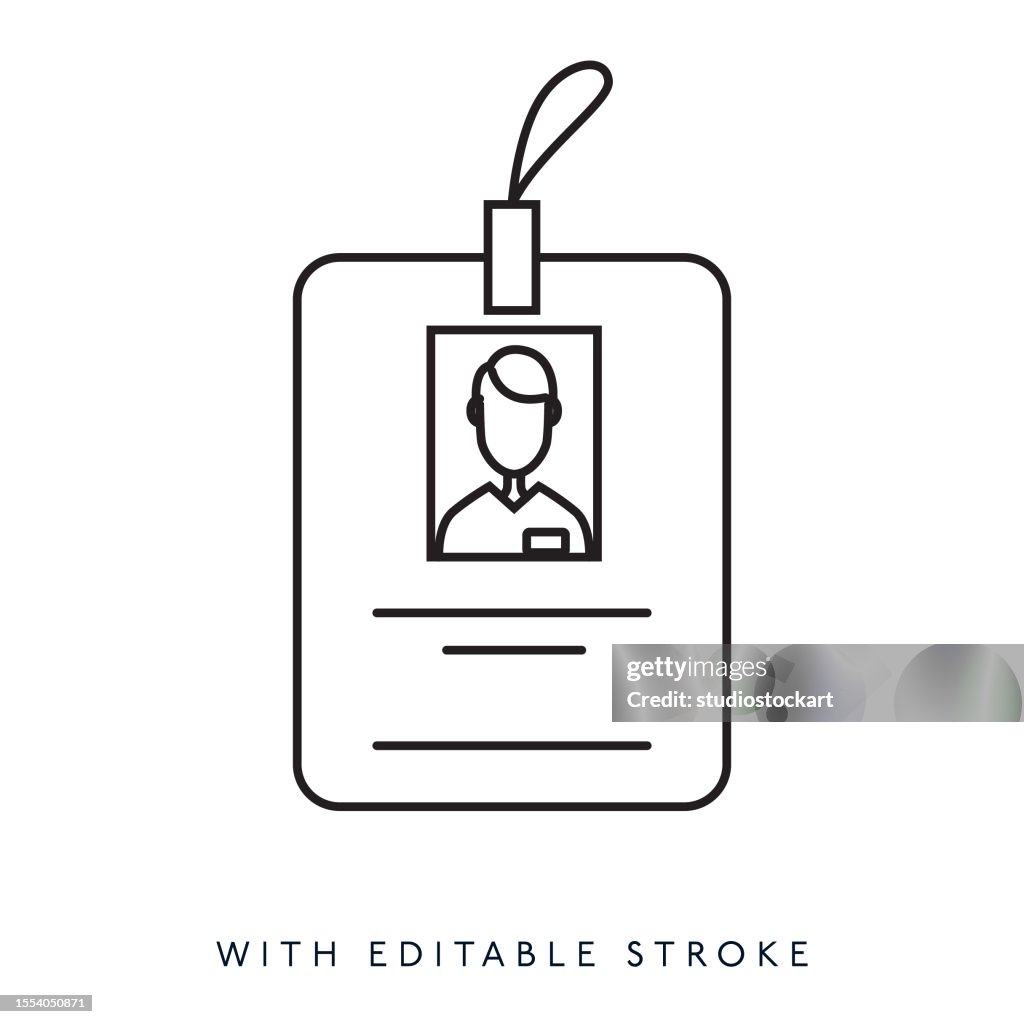 Person identity card line icon.Editable stroke
