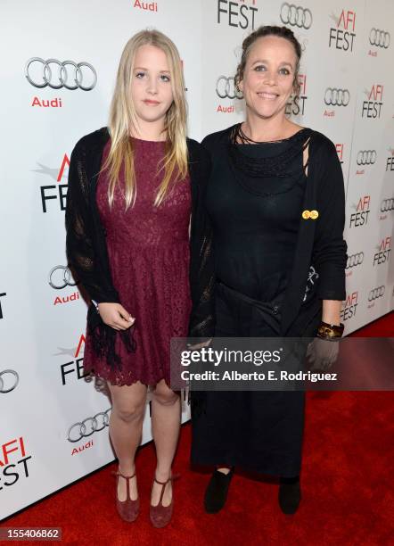 Producer China Ahlander and guest arrive at the "Holy Motors" special screening during the 2012 AFI Fest at Grauman's Chinese Theatre on November 3,...