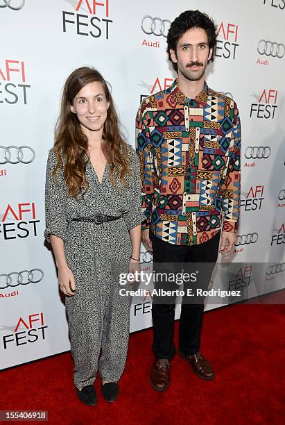 Actress Sophia Takal and director Zach Weintraub arrive at the "Holy Motors" special screening during the 2012 AFI Fest at Grauman's Chinese Theatre...