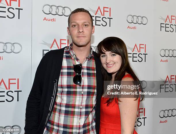 Actor Jason Tippet and director Elizabeth Mimms arrive at the "Holy Motors" special screening during the 2012 AFI Fest at Grauman's Chinese Theatre...