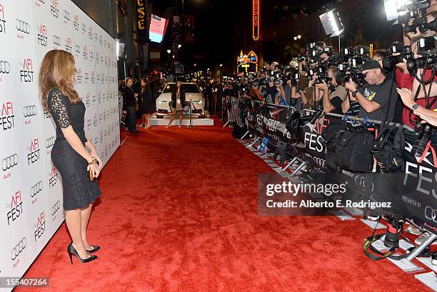 Actress Eva Mendes arrives at the "Holy Motors" special screening during the 2012 AFI Fest at Grauman's Chinese Theatre on November 3, 2012 in...