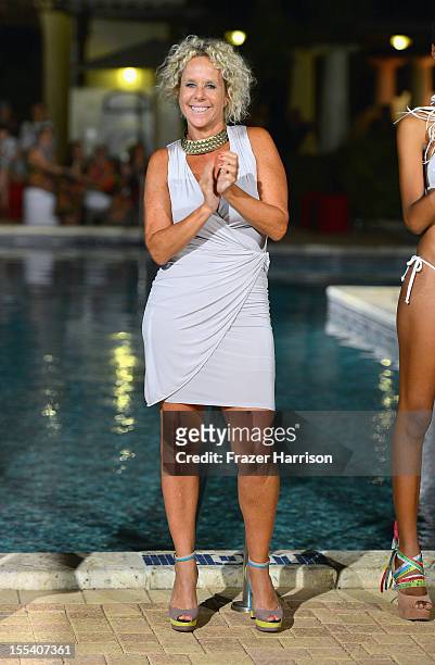 Designer Paola Robba poses on the runway for Poko Pano at Aruba In Style 2012 International Swim Show & Soiree - Agua Bendita, Aqua Di Lara, Poko...