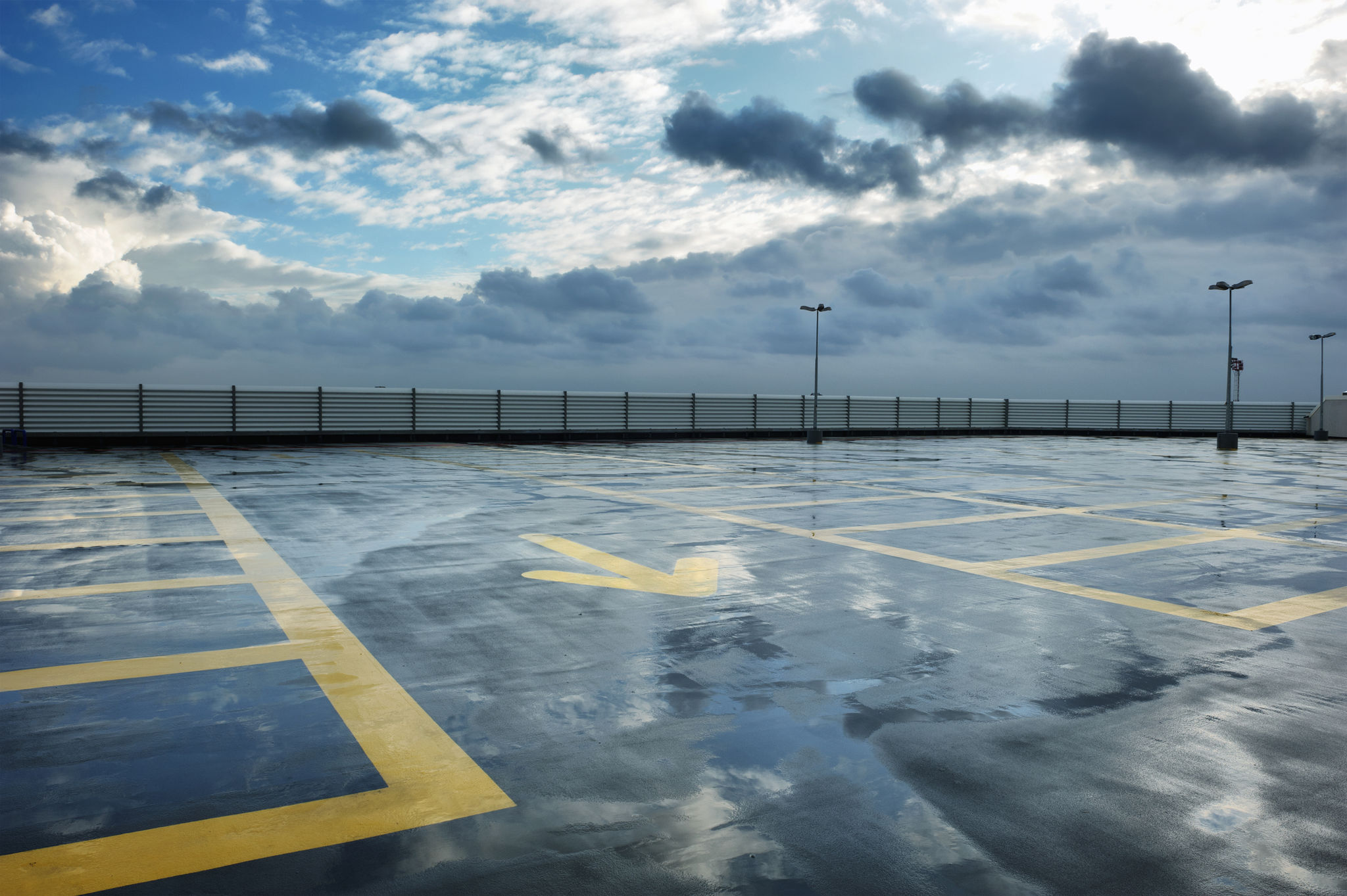 rainy parking lot