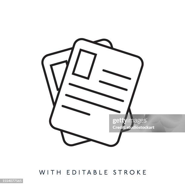 personal document line icon with editable stroke - cv stock illustrations