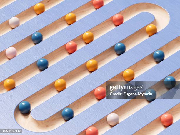 3d image of rolling spheres along a path. - viollet creative selects stock pictures, royalty-free photos & images