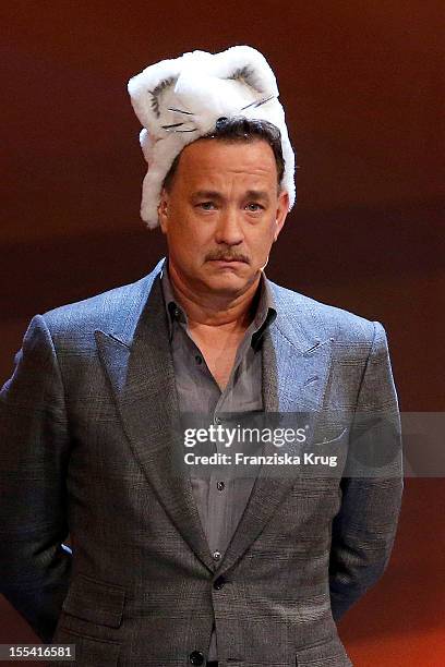 Tom Hanks attends the Wetten dass...? show at the Messe-Bremen on November 3, 2012 in Bremen, Germany.