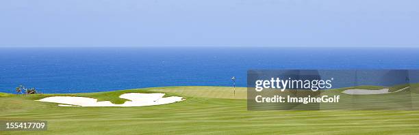 tropical golf course panorama - hawaii panoramic stock pictures, royalty-free photos & images