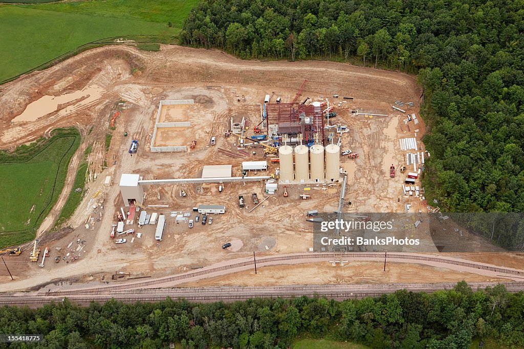 Frac Sand Processing Facility Construction Aerial