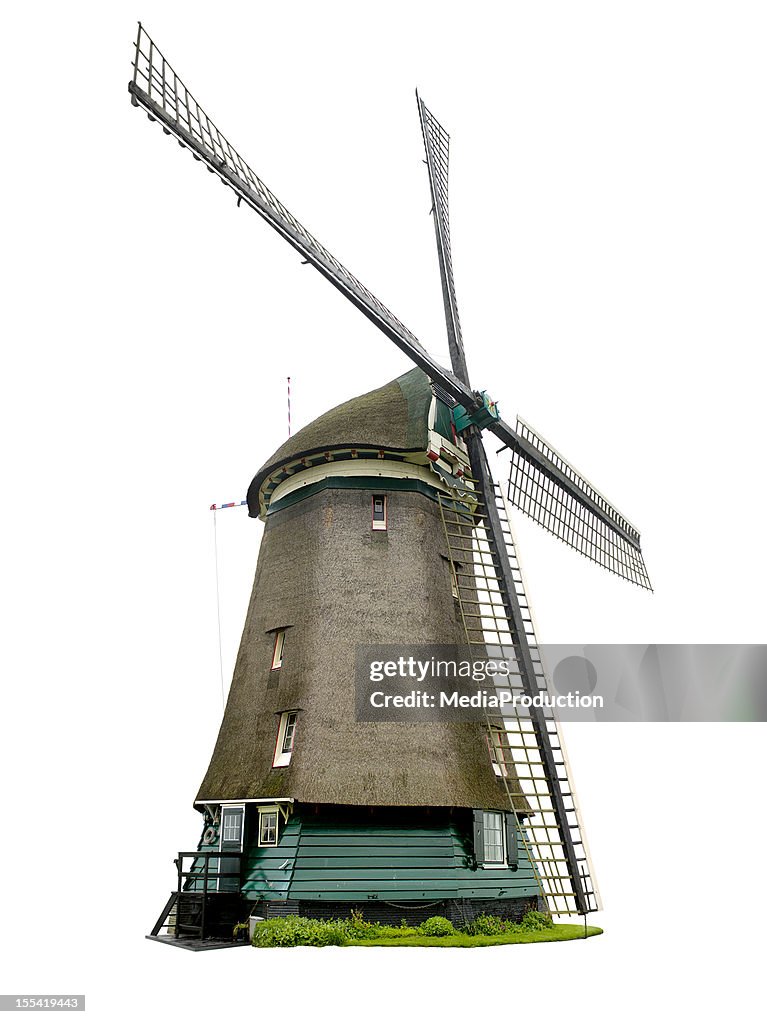 Dutch windmill with clipping path