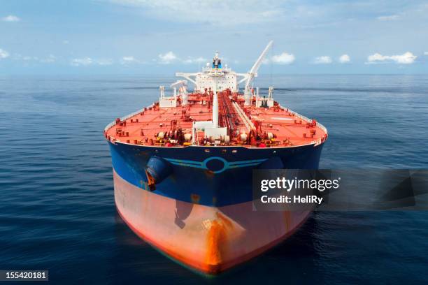 oil tanker at sea - ship's bow stock pictures, royalty-free photos & images