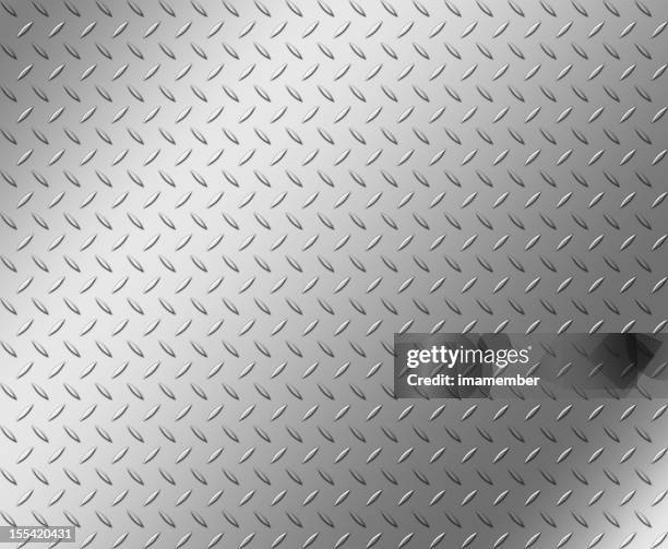 diamond shape steel plate texture with copy space - rostfritt stål bildbanksfoton och bilder