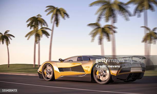 evening drive - supercar stock pictures, royalty-free photos & images