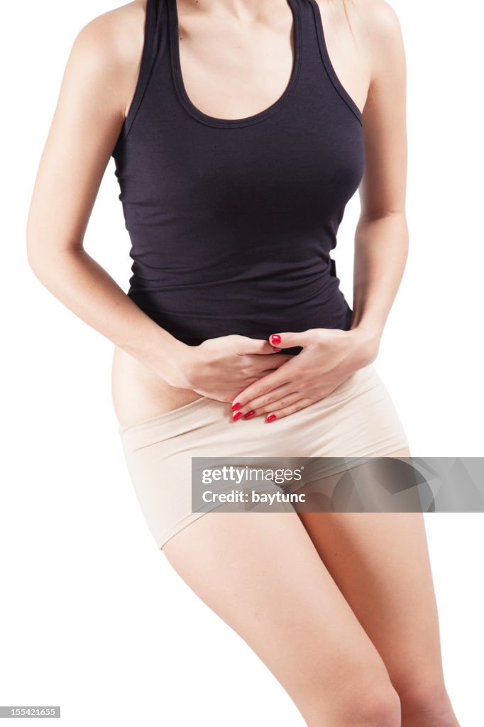 Woman massaging pain stomach