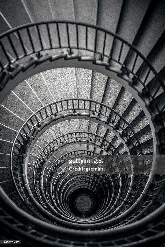 Old spiralförmigen Treppenaufgang von oben