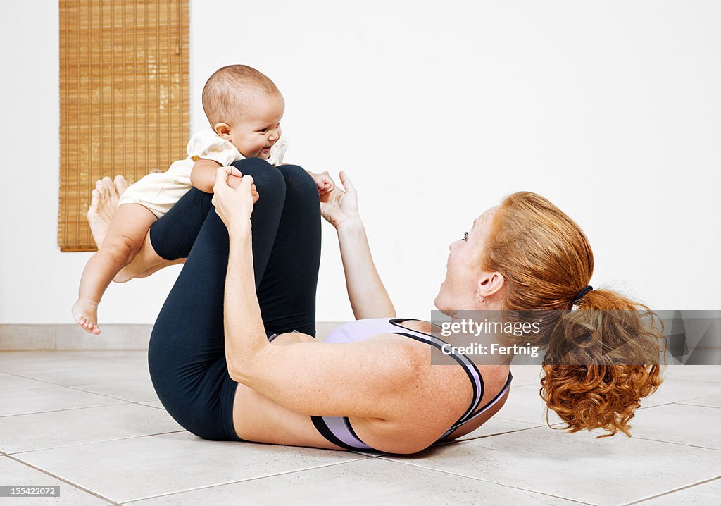 Working out with mom