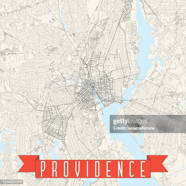 ilustrações de stock, clip art, desenhos animados e ícones de providence, rhode island, usa vector map - brown background
