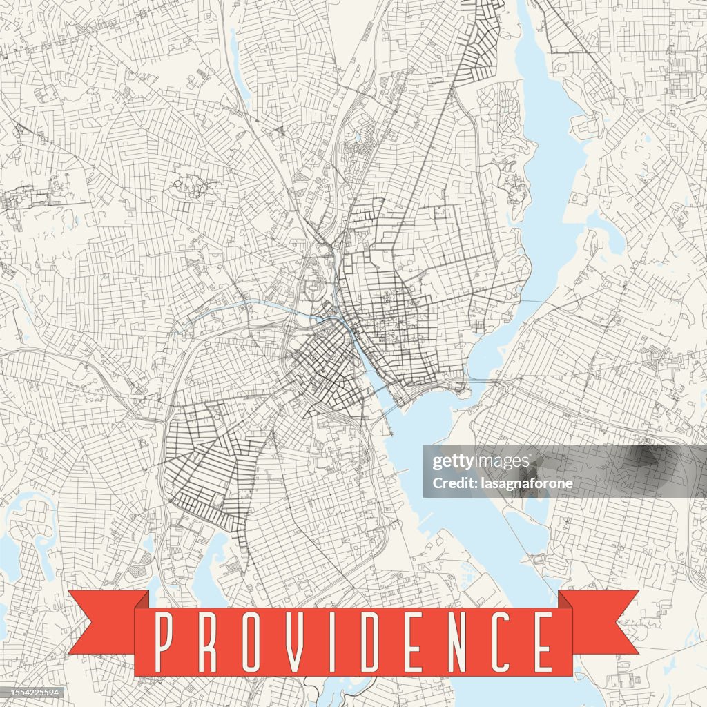 Providence, Rhode Island, USA Vector Map
