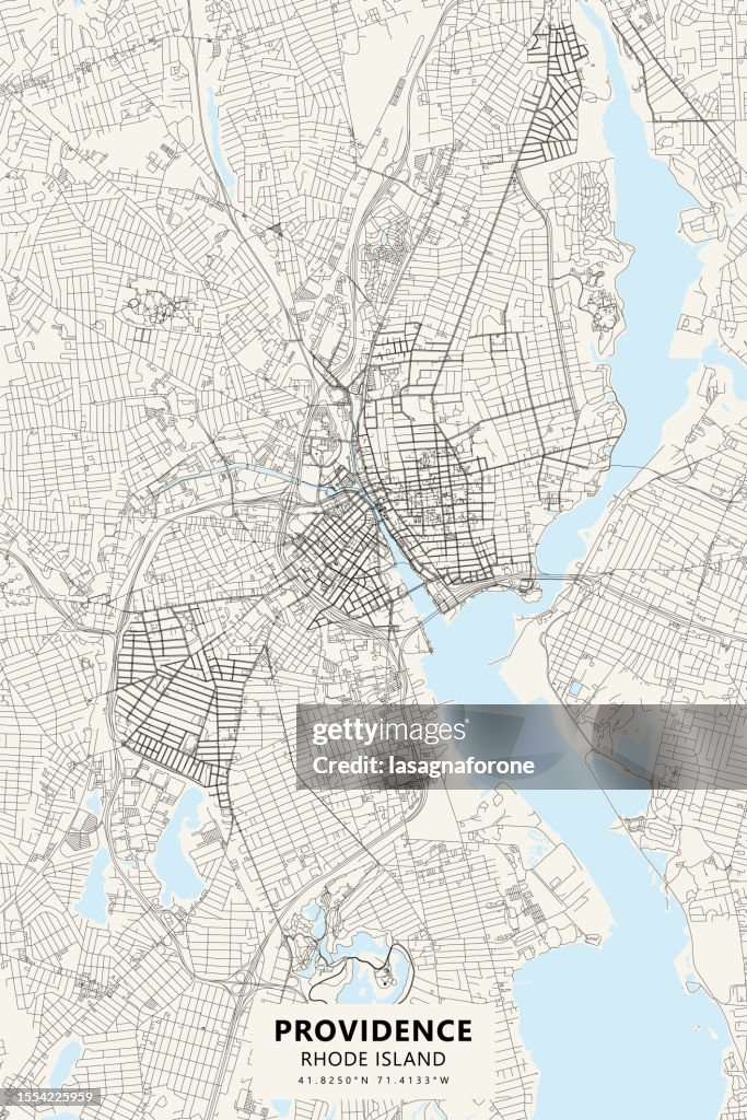 Providence, Rhode Island, Estados Unidos Mapa vectorial