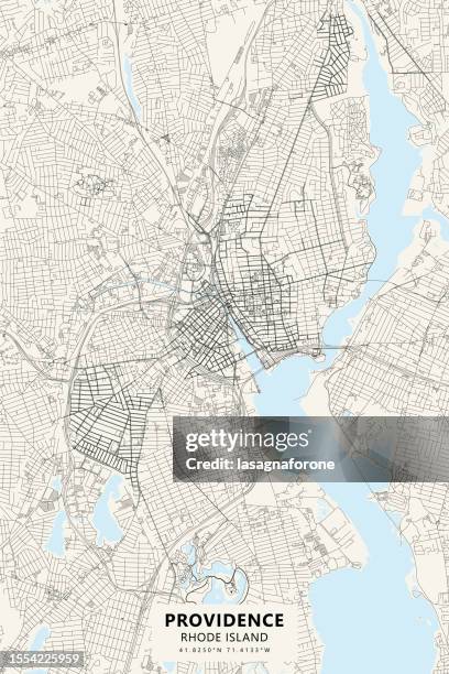 stockillustraties, clipart, cartoons en iconen met providence, rhode island, usa vector map - providence rhode island
