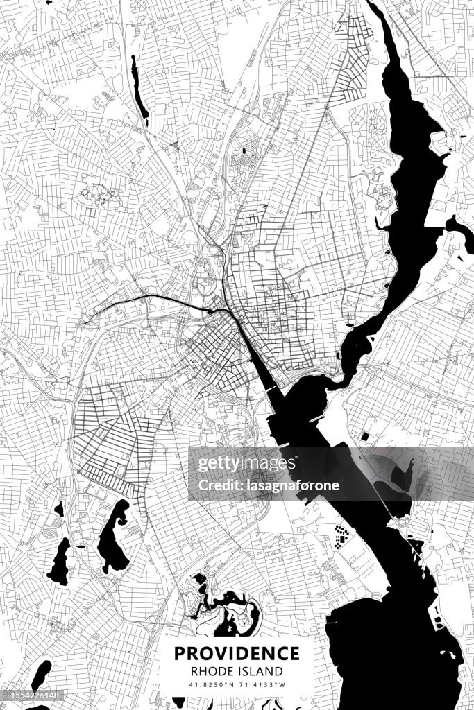 Providence, Rhode Island, USA Vector Map