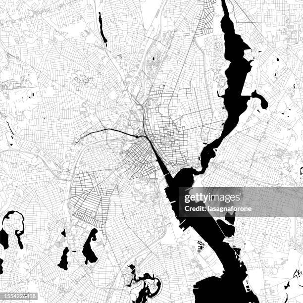 ilustrações de stock, clip art, desenhos animados e ícones de providence, rhode island, usa vector map - brown background