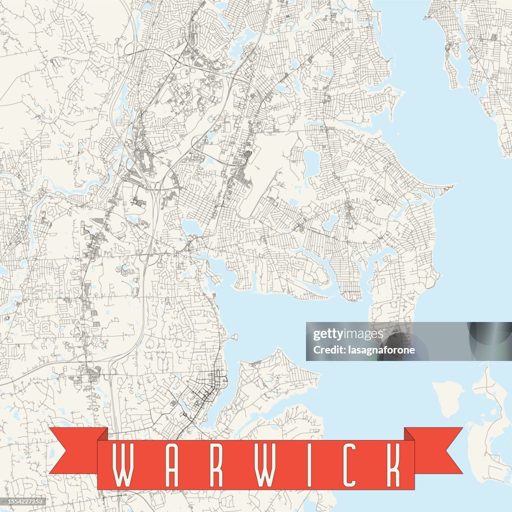 Warwick, Rhode Island, USA Vector Map