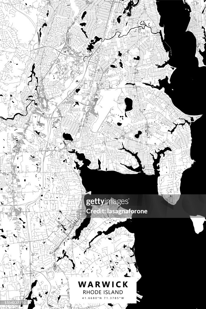 Warwick, Rhode Island, USA Vector Map