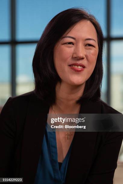 Deborah Liu, chief executive officer of Ancestry.com Inc., during an interview for an episode of "The David Rubenstein Show: Peer-to-Peer...