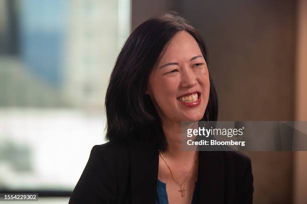 Deborah Liu, chief executive officer of Ancestry.com Inc., during an interview for an episode of "The David Rubenstein Show: Peer-to-Peer...