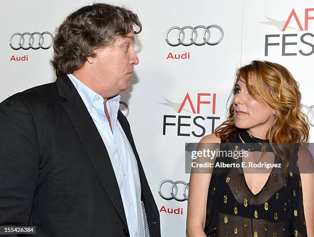 Co-president/ co-founder of Sony Pictures Classic Tom Bernard and director Amy Berg arrive at the "Holy Motors" special screening during the 2012 AFI...