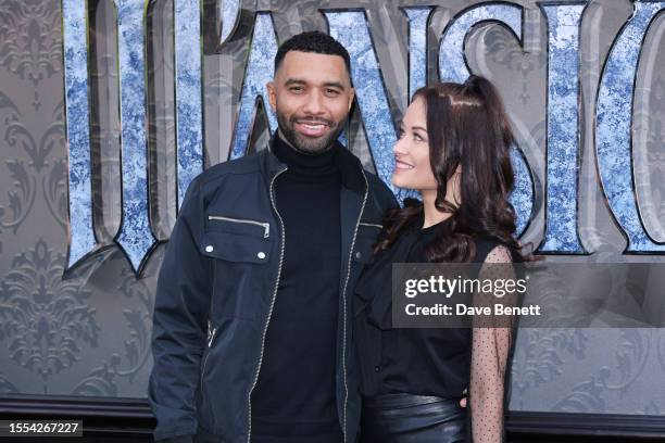 Jermaine Pennant and Jess Impiazzi attend the UK Special Screening of "Haunted Mansion" at Cineworld Leicester Square on July 25, 2023 in London,...
