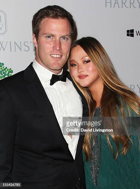 Actress Devon Aoki and husband financier James Bailey attend the 1st Annual Baby2Baby Gala at The BookBindery on November 3, 2012 in Culver City,...
