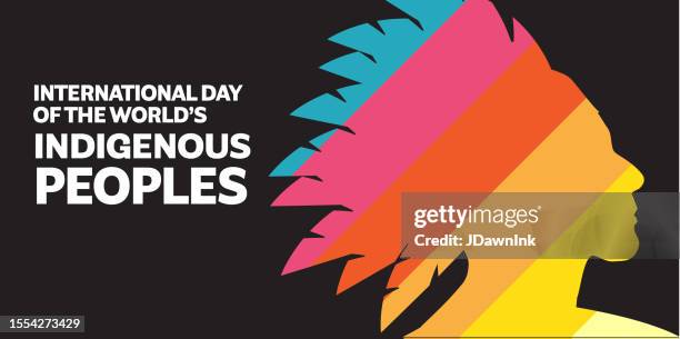 international day of the world's indigenous peoples banner design template - native african ethnicity stock illustrations