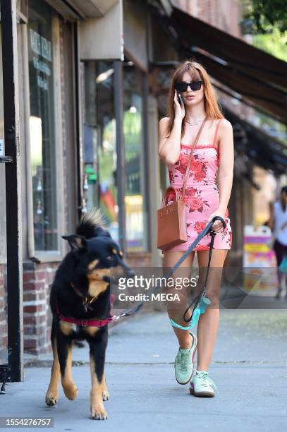 Emily Ratajkowski is seen walking her dog on July 25, 2023 in New York City.
