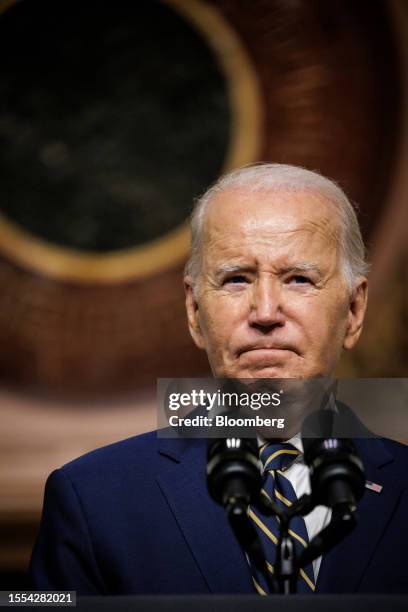 President Joe Biden speaks before signing a proclamation to establish the Emmett Till and Mamie Till-Mobley National Monument in the Indian Treaty...