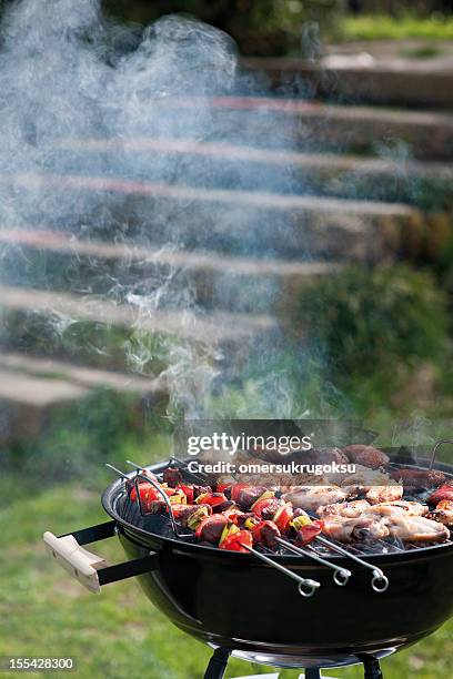 barbecue - bbq smoker stock pictures, royalty-free photos & images