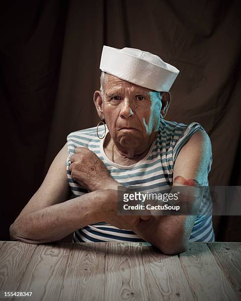 sailor grandfather - tattoo arm stockfoto's en -beelden