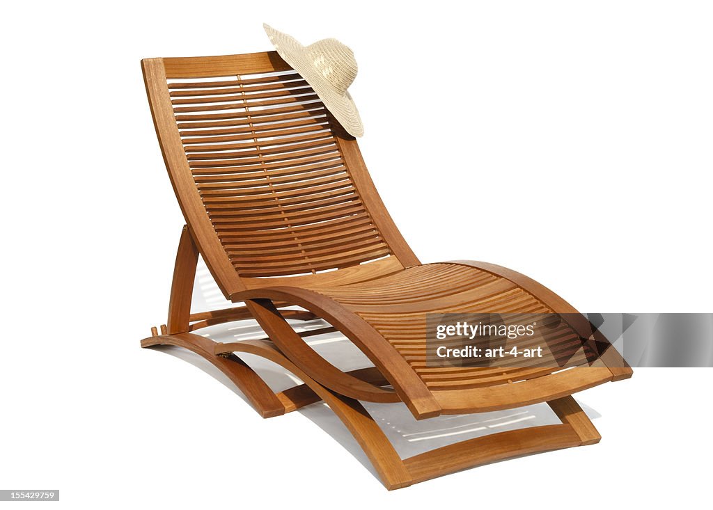 Wooden sunbead on white background