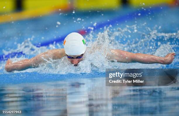 Maribor , Slovenia - 25 July 2023; Sean Donnellan of Ireland competes in the boys 200m butterfly semi-final during day two of the 2023 Summer...