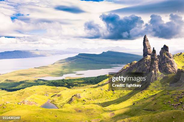 view over the old man of storr - isle of skye stock pictures, royalty-free photos & images