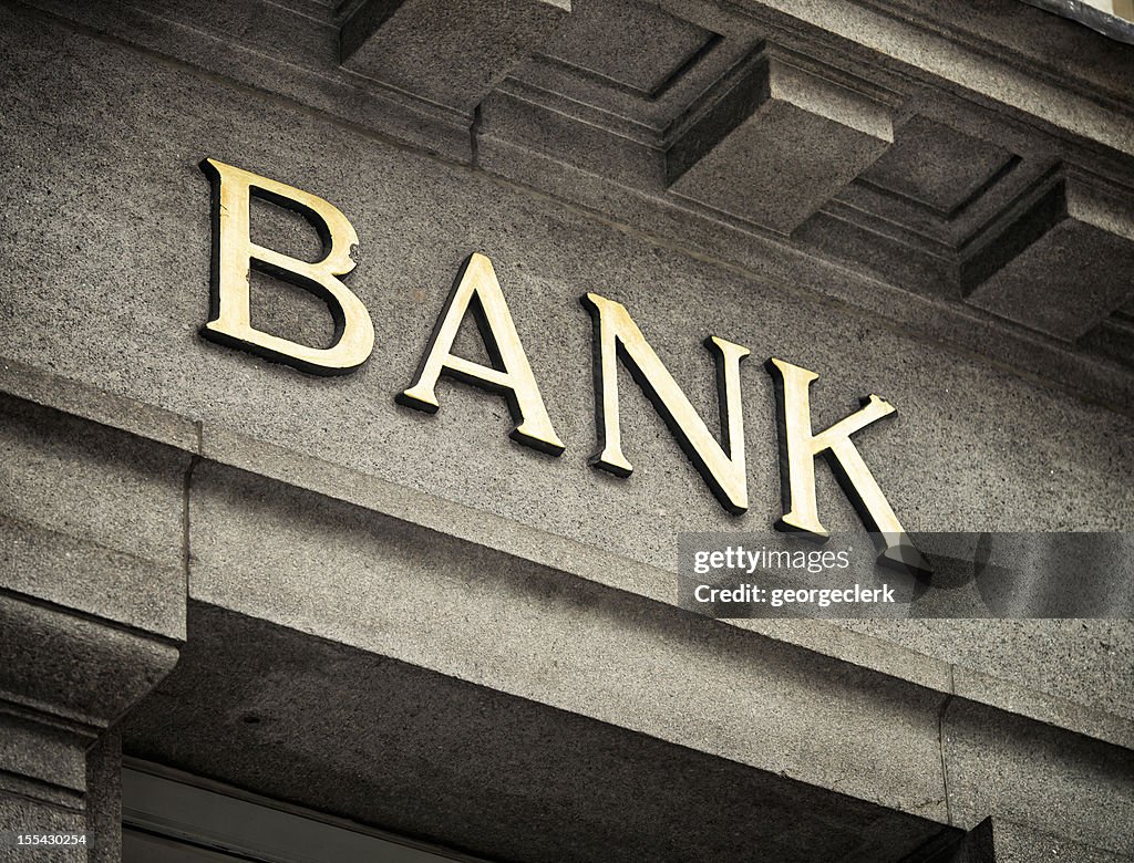 Old Fashioned Bank Sign