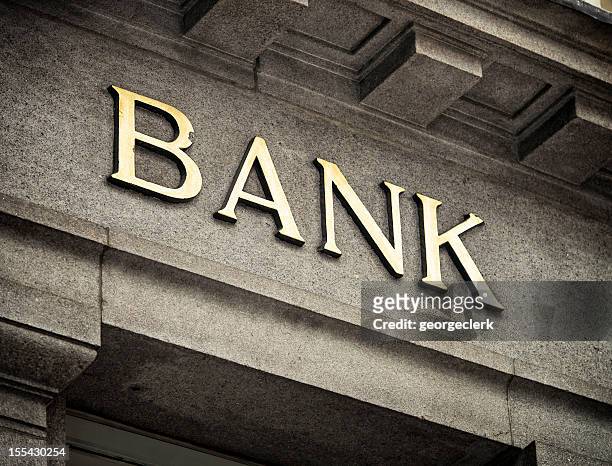 old fashioned bank sign - banking stock pictures, royalty-free photos & images