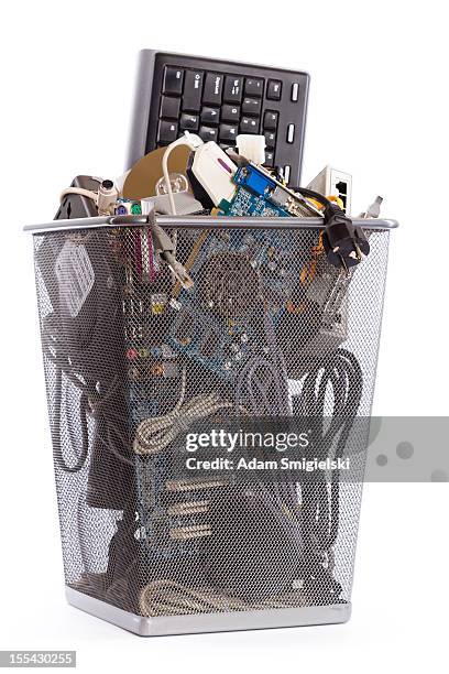 computer trash bin - e waste stock pictures, royalty-free photos & images