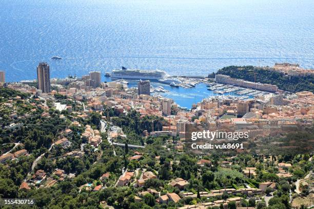 monte carlo panorama - monaco garden stock pictures, royalty-free photos & images