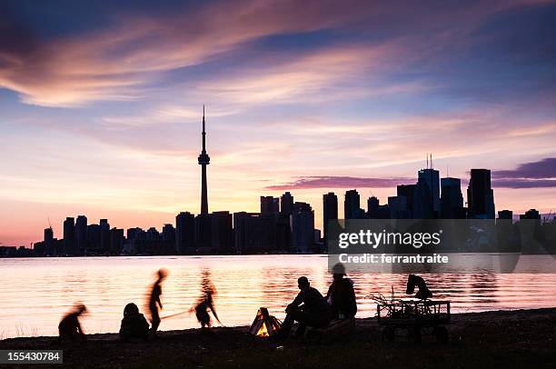 toronto island family picnic canada - toronto skyline park stock pictures, royalty-free photos & images
