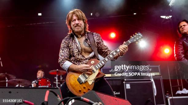 Canadian Rock Artist Aldo Nova performs on the Northlights Stage on day 3 of K-Days in Edmonton of it's 10 day run. Opening for Quiet Riot this is...