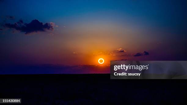 annular eclipse over new mexico, may 20, 2012 - solar eclipse over the united states stock pictures, royalty-free photos & images