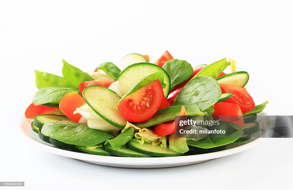 Fresh vegetable salad on a plate